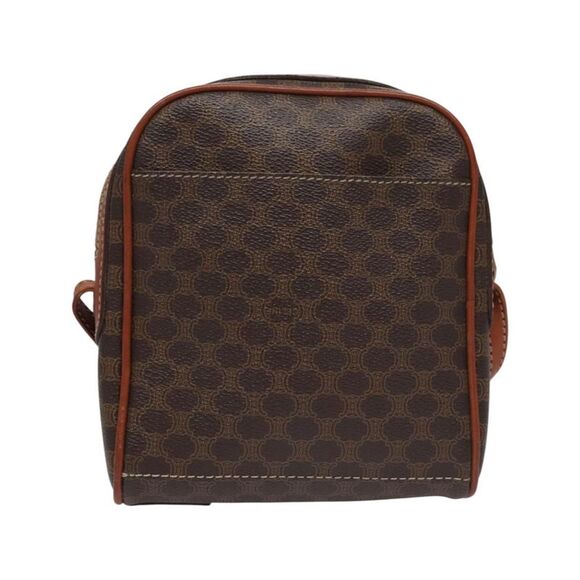 Pre Loved Celine Vintage Monogram Crossbody Bag Women Brown Shoulder Bags - Picture 3 of 8